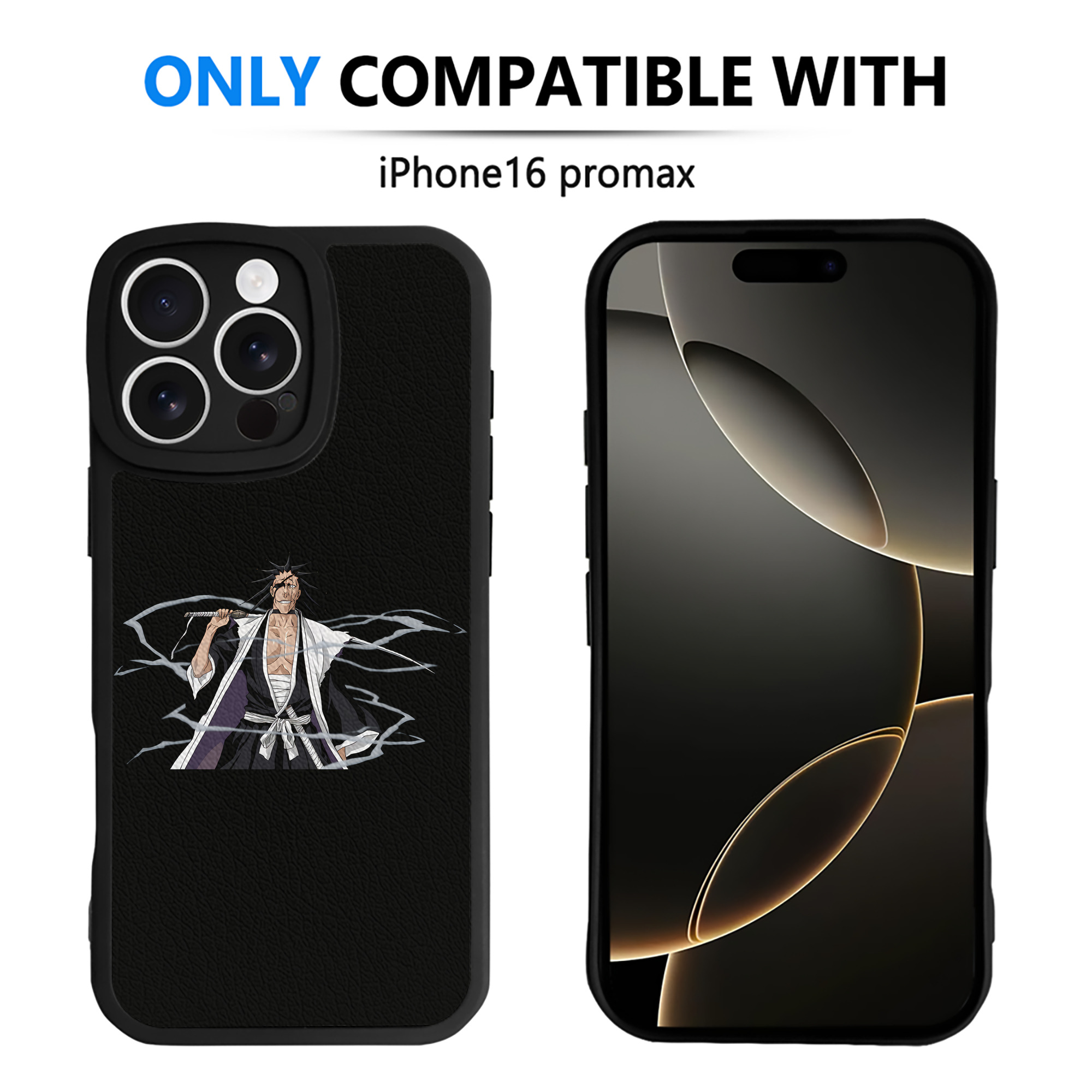 （画像用） ブリーチ ざらき けんぱち BLEACH Zaraki Kenpachi 【iPhone 16シリーズ対応】シリコンスマホケース（レザー調） 材質：シリコン